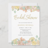 ゴールデン春フローラブライダルシャワー招待 招待状 (正面)