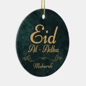 ゴールデン書道Eid Al-Adha Mubarak 2025 セラミックオーナメント (右)