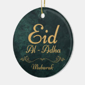 ゴールデン書道Eid Al-Adha Mubarak 2025 セラミックオーナメント (左)