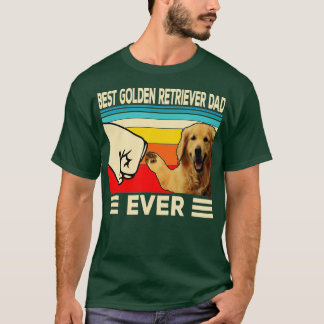 ゴールデン最高のパパエバーレトロゴールデンレトリエバーギフト Tシャツ