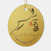 ゴールデン月中国のうさぎ年2023 COセラミックO セラミックオーナメント (左)