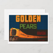 ゴールデン梨ヴィンテージフルーツクレートラベル ポストカード (正面/裏面)