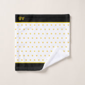 ゴールデン水玉模様オンブラック&ホワイト バスタオルセット (ウォッシュタオル)