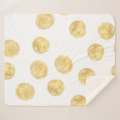 ゴールデン水玉模様ハンドドロッド シェルパブランケット (正面(横))