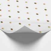 ゴールデン水玉模様金ゴールドとホワイトモダンデザイン ラッピングペーパー (角)