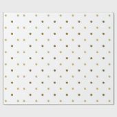 ゴールデン水玉模様金ゴールドとホワイトモダンデザイン ラッピングペーパー (フラット)