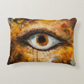 ゴールデン注視点 – 抽象芸術アイアート アクセントクッション (裏面)