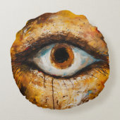 ゴールデン注視点 – 抽象芸術アイアート ラウンドクッション (裏面)