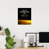 ゴールデン海エレガントビーチ結婚式へようこそ ポスター (ホームオフィス)