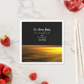 ゴールデン海エレガントビーチ結婚式 スタンダードカクテルナプキン (インサイチュ)