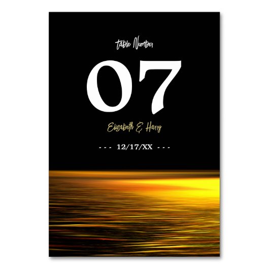 ゴールデン海エレガントビーチ結婚式 テーブルナンバー (正面)