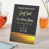 ゴールデン海エレガントビーチ結婚式 台座サイン (インサイチュ)