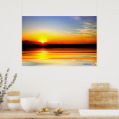 ゴールデン海サンセットプリント ポスター (キッチン)