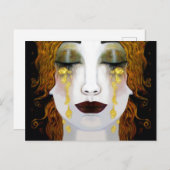 ゴールデン涙、グスタフクリムトインスピレーション完全な顔。 ポストカード (正面/裏面)