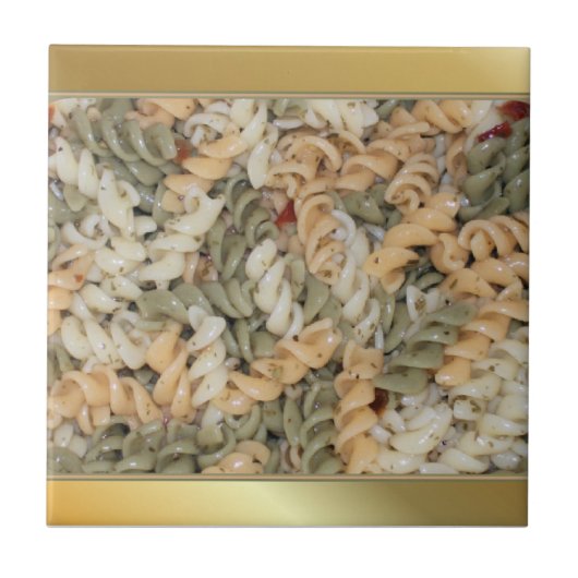 ゴールデン渦巻形のパスタ麺 タイル (正面)