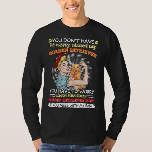 ゴールデン熱狂するレトリバーママ Tシャツ (正面)