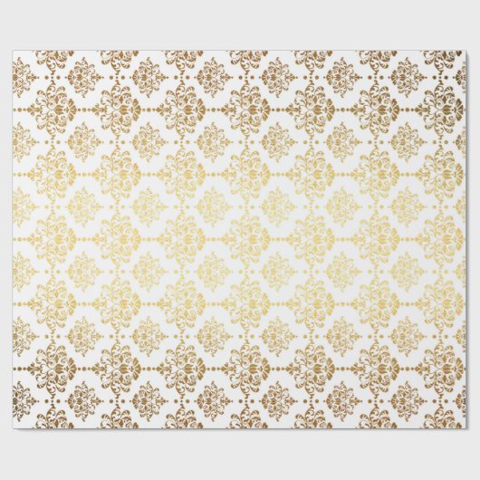 ゴールデン王室のオーナメントホワイトフローラプリンセス ラッピングペーパー (フラット)