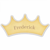 ゴールデン王室のクラウンベビー&キッズパーソナライズされた名 シール (正面)