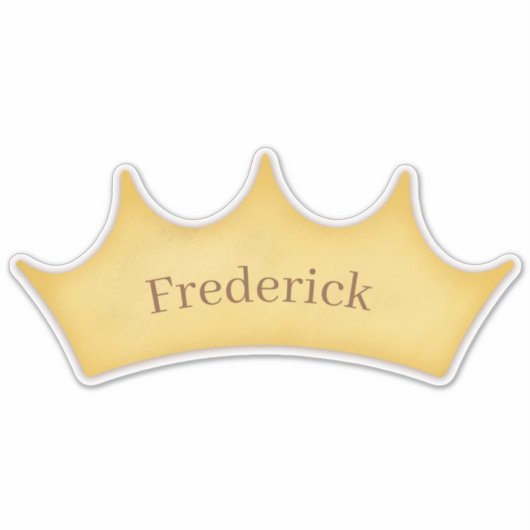 ゴールデン王室のクラウンベビー&キッズパーソナライズされた名 シール (正面)