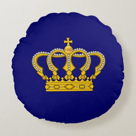 ゴールデン王室のクラウン王室のオンブルーラウンドピロー ラウンドクッション (正面)