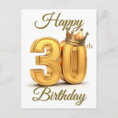 ゴールデン王室のクラウン30th誕生日お祝い ポストカード (正面)