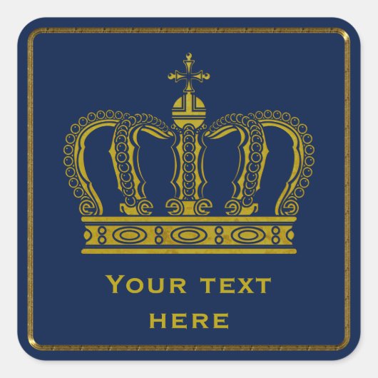 ゴールデン王室のクラウン+あなたの背中。&アイディア スクエアシール (正面)