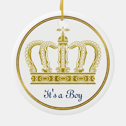 ゴールデン王室のクラウン+あなたの背中。&アイディア セラミックオーナメント (裏面)