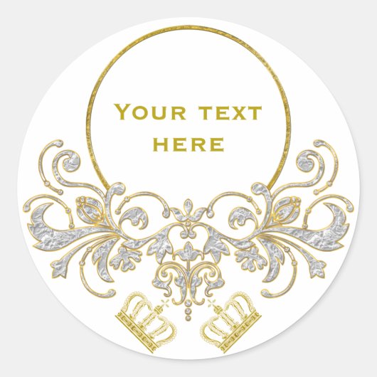 ゴールデン王室のクラウン+あなたの背中。&アイディア ラウンドシール (正面)