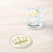 ゴールデン王室のクラウン+あなたの背中。&アイディア ラウンドペーパーコースター (インサイチュ)