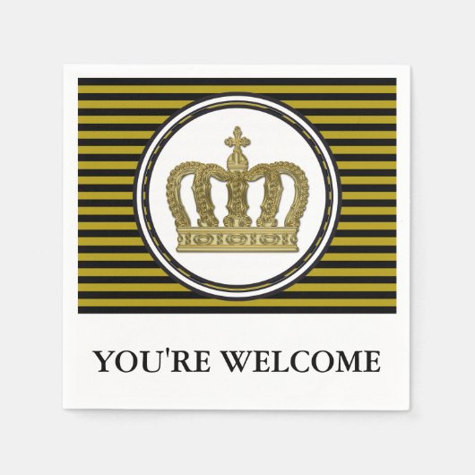 ゴールデン王室のクラウンII +あなたのバックガー。&アイディア スタンダードカクテルナプキン (正面)