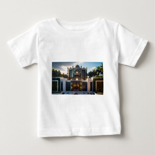ゴールデン王室のパレス» - AIで生成されたイスラムのインスピレーション ベビーTシャツ (正面)
