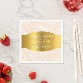 ゴールデン王室のパーソナライズされたパステルレース結婚ス スタンダードカクテルナプキン (インサイチュ)