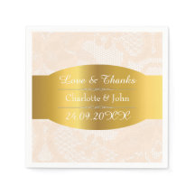 ゴールデン王室のパーソナライズされたパステルレース結婚ス