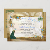 ゴールデン王室のピーコックテンプルドリームズ インビテーションポストカード (正面/裏面)