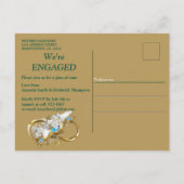 ゴールデン王室のピーコックテンプルドリームズ インビテーションポストカード (裏面)