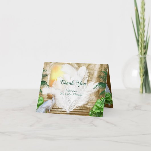 ゴールデン王室のピーコックテンプルドリームズ サンキューカード (正面)