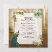 ゴールデン王室のピーコックテンプルドリームズ ノートカード (裏面)