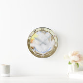 ゴールデン王室のピーコックテンプルドリームズ ラウンド壁時計 (ホーム)