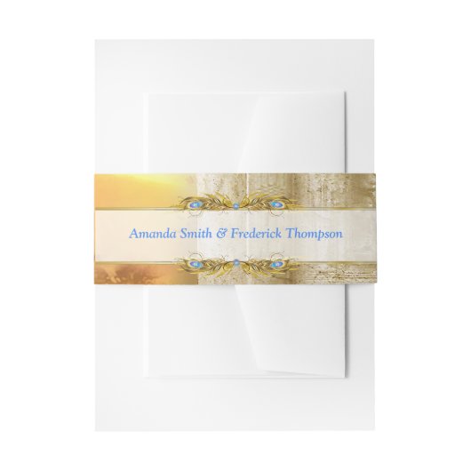 ゴールデン王室のピーコックテンプルドリームズ 招待状ベリーバンド (正面例)