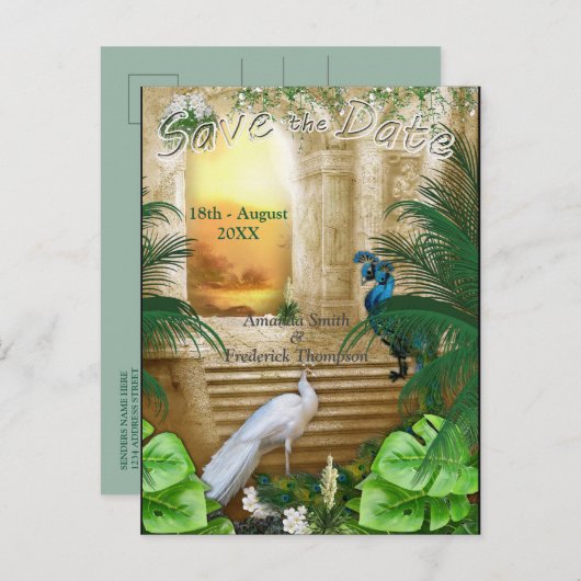 ゴールデン王室のピーコックテンプルドリームズ 案内ポストカード (正面/裏面)