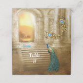 ゴールデン王室のピーコックテンプル結婚の夢 プレイスカード (外部開封)