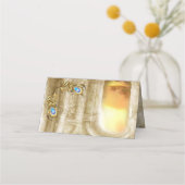 ゴールデン王室のピーコックテンプル結婚の夢 プレイスカード (裏面)