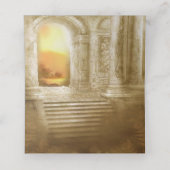 ゴールデン王室のピーコックテンプル結婚の夢 プレイスカード (内部開封)