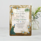 ゴールデン王室のピーコック – 羽根 招待状 (スタンド正面)