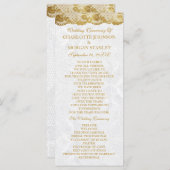 ゴールデン王室のホワイトレース結婚式 プログラム (正面/裏面)