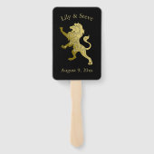 ゴールデン王室のライオンオンブラックパーソナルネーム ハンドファン (裏面)