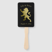 ゴールデン王室のライオンオンブラックパーソナルネーム ハンドファン (正面)