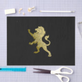 ゴールデン王室のライオンオンブラックパーソナルネーム 薄葉紙 (クラフト)