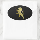 ゴールデン王室のライオンオンブラック 楕円形シール (バッグ)