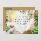 ゴールデン王室の孔雀の羽根 インビテーションポストカード (正面/裏面)